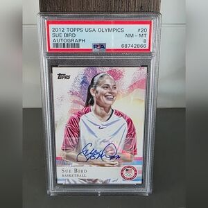 2012 TOPPS USA OLYMPICS SUE BIRD AUTOGRAPH #20 PSA 8